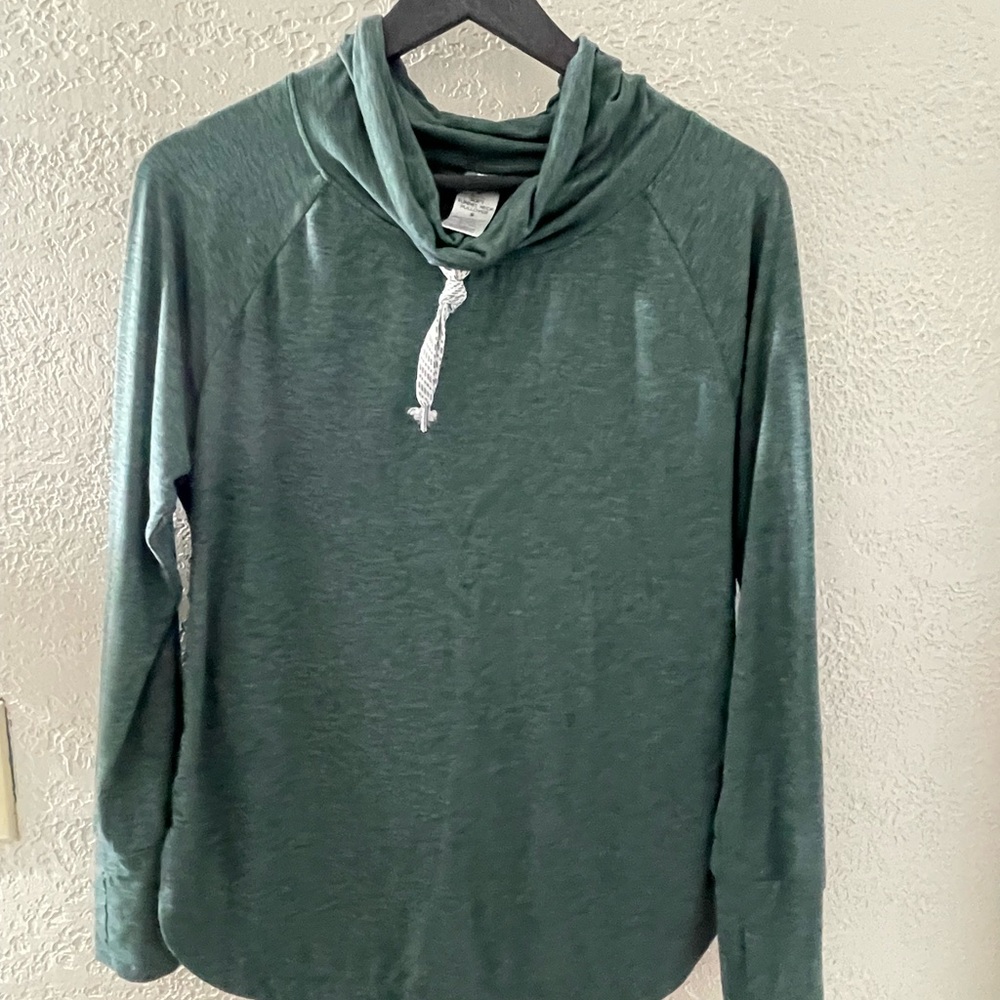 Size Small Members Mark Women’s Green‎ Soft Cowl Neck Long Sleeve Top